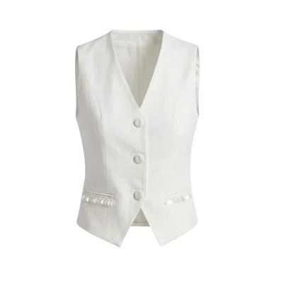 Glam On You Women's White Lusain Vest