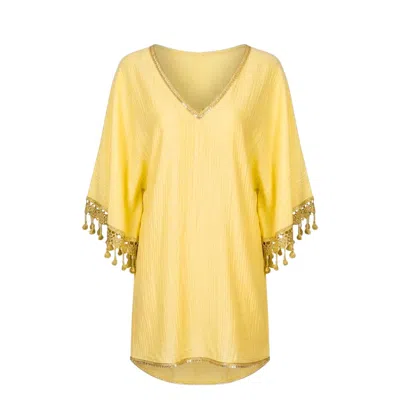 Glam On You Women's Yellow Attina Kaftan Short