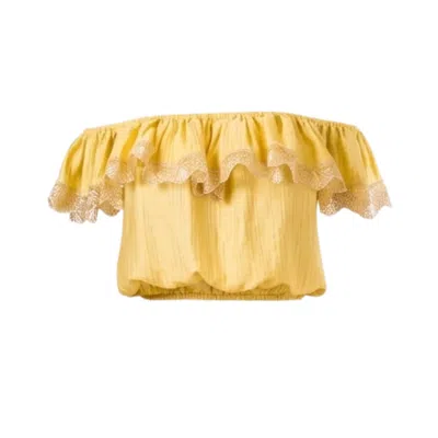 Glam On You Women's Yellow Attina Top