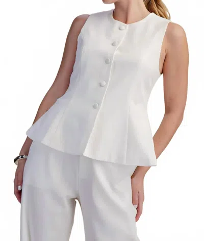 Glam Peplum And Proper Button Up Top In White