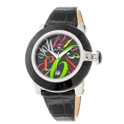 Glam Rock Leather Dress Women's Watch In Black