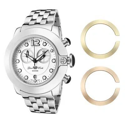 Pre-owned Glam Rock Women's Gr32154 Sobe Chronograph White Dial Stainless Steel Watch