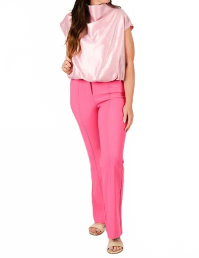 Glam Rosewater Glow Mock Neck Top In Pink