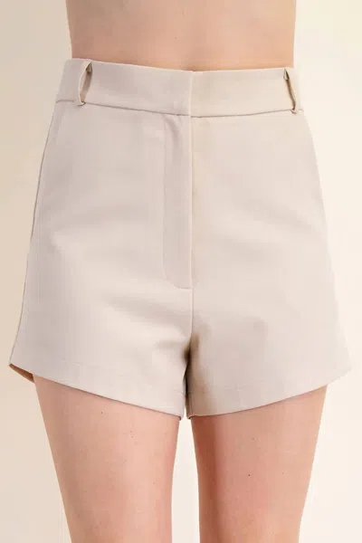Glam Sandswept High Waist Shorts In Beige In Neutral