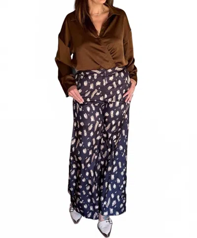 Glam Savannah Chic Wide Leg Pants In Navy In Multi