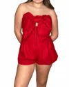 Glam Scarlett Romper In Red In Red