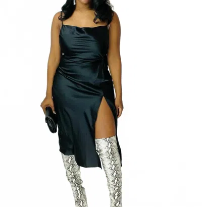 Glam Scarlett Slip Dress In Black