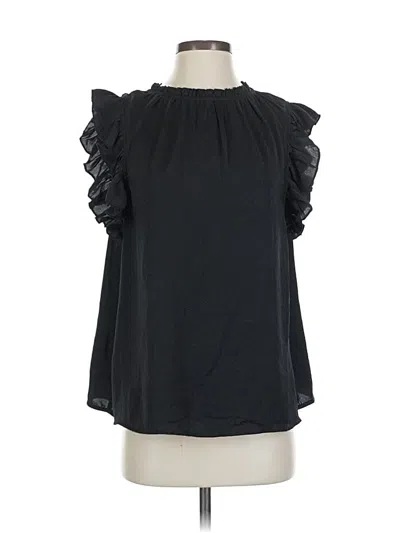 Pre-owned Glam Short Sleeve Blouse In Black