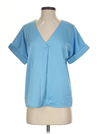 Pre-owned Glam Short Sleeve Blouse In Blue