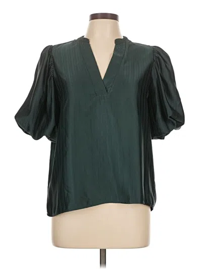 Pre-owned Glam Short Sleeve Blouse In Green