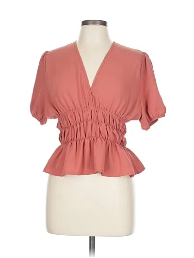 Pre-owned Glam Short Sleeve Blouse In Pink