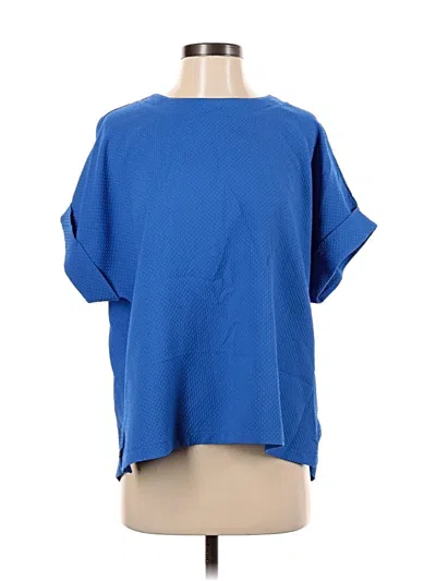 Pre-owned Glam Short Sleeve Top Blue Boatneck Tops