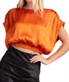 Glam Silky Crop Top In Rust In Orange