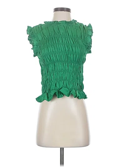 Pre-owned Glam Sleeveless Blouse In Green