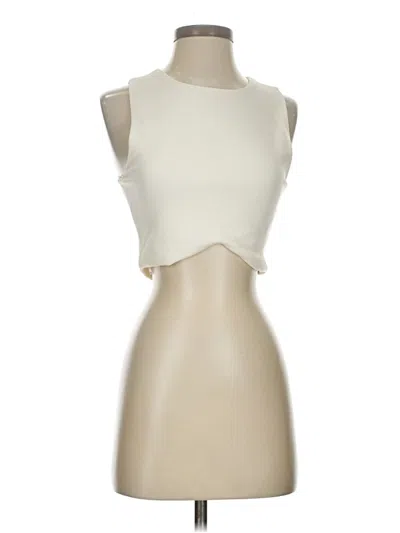 Pre-owned Glam Sleeveless Top Ivory Strapless Neckline Tops In White