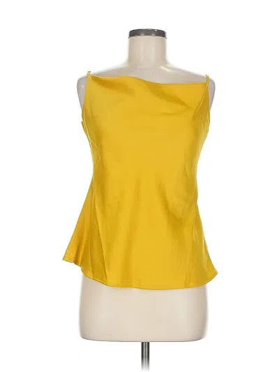 Pre-owned Glam Sleeveless Top Yellow Strapless Neckline Tops