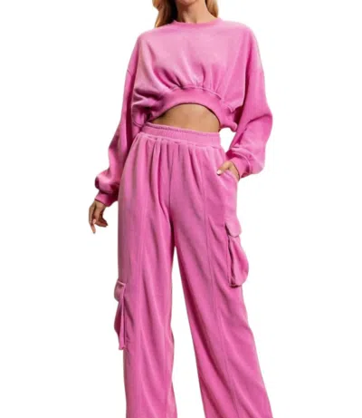 Glam Slouchy Corduroy Set In Pink