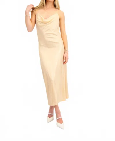 Glam Sophia Drape Neck Slip Dress In Beige In Neutral