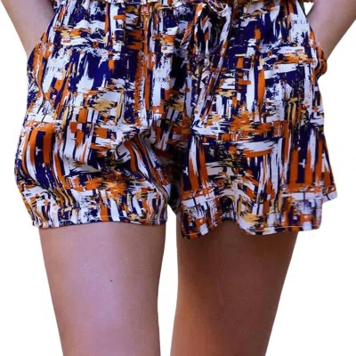Glam Stroke Of Style Silk Shorts In Orange