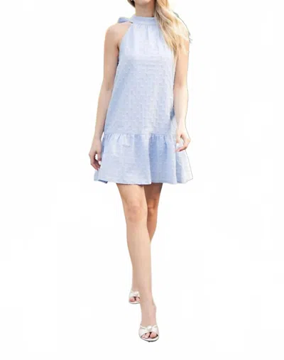 Glam Sugar Bow Mini Dress In Baby Blue