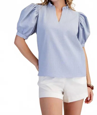 Glam Terri Blouse In Baby Blue In Multi