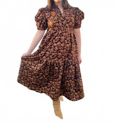Glam The Colette Midi Dress In Brown