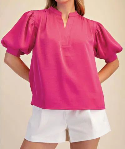 Glam The Fiona Top In Fuchsia In Pink
