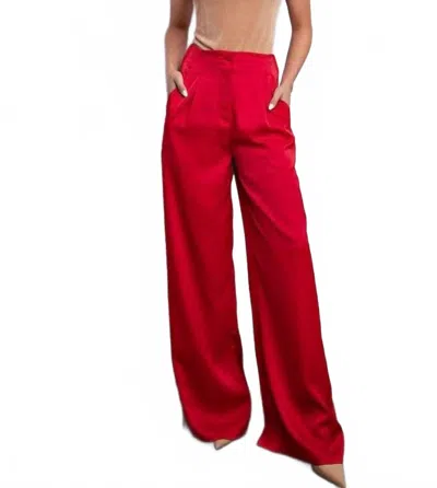 Glam The Kyle High Waisted Wide Leg Dress Pants In Burgundy In Red