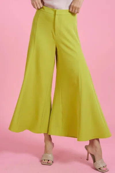 Glam Time To Shine Pants In Lime Green In Yellow