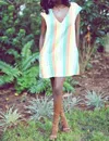 Glam Tropicana Shift Dress In Multi Stripes In Multi