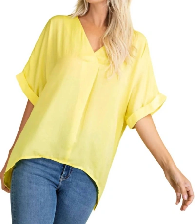 Glam V-neck High-low Top In Yellow