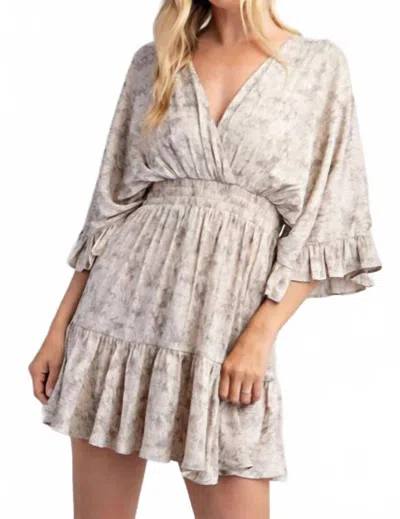 Glam V Neck Mini Dress In Grey In Purple