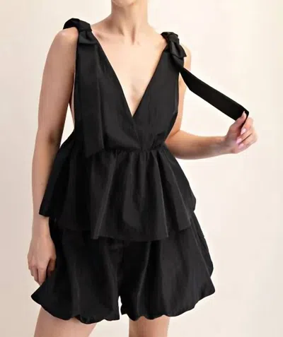 Glam Volume And Virtue Short Set In Black