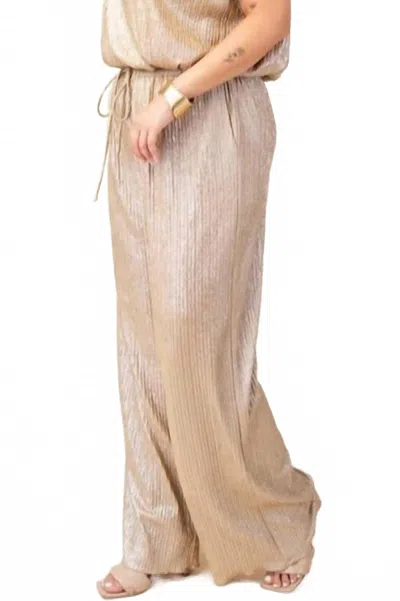Glam Watch Me Wide Leg Bottom Pants - Plus In Taupe In Brown
