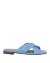 Glam Woman Sandals Light Blue Size 6 Natural Raffia