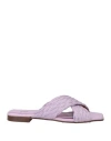 Glam Woman Sandals Lilac Size 8 Natural Raffia In Purple