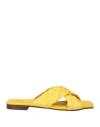 Glam Woman Sandals Yellow Size 8 Natural Raffia