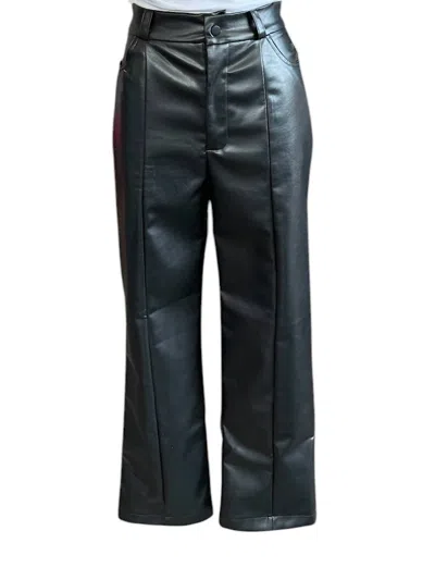 Glam Women's High-waisted Faux Leather Pants In Black