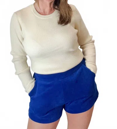 Glam Women's Shorts In Royal Blue In White