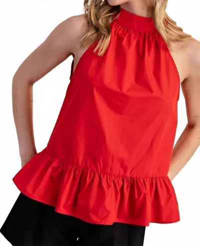 Glam Women's Statement Top In Scarlet In Red