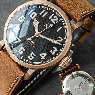 Pre-owned Glamor Master Genuine Swiss Eta2824 Cusn8 Bronze Watch Limited 200 Seagull 1963