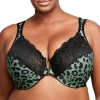 Glamorise Elegance Wonderwire Front-close Underwire Unlined Full Coverage Bra 1245 In Green