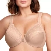 Glamorise Elegance Wonderwire Front-close Underwire Unlined Full Coverage Bra 1245 In Sand