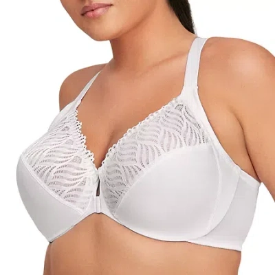 Glamorise Front-closure T-back Wonderwire Underwire Bra-1246 In White
