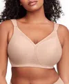 Glamorise Magiclift Seamless Support Wire-free Bra In Cafe