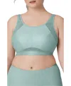 Glamorise Full Figure Plus Size No-sweat Mesh Sports Wirefree Bra In Jade