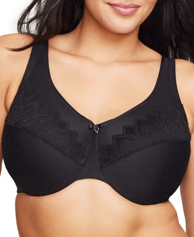Glamorise Full Figure Plus Size Wonder Wire Minimizer Underwire Bra, 9003 In Black