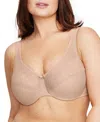 Glamorise Full Figure Plus Size Wonder Wire Minimizer Underwire Bra, 9003 In Cafe