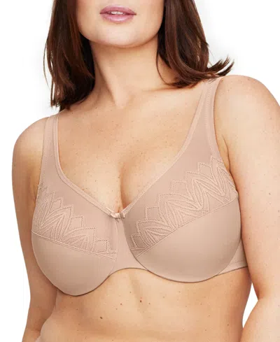 Glamorise Full Figure Plus Size Wonder Wire Minimizer Underwire Bra, 9003 In Cafe