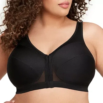 Glamorise Magic Lift Posture Back Support Unlined Wireless Full Coverage Bra 1265 In Black
